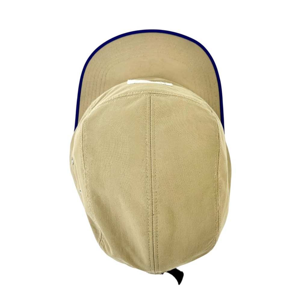 Maiden Noir Tan Beige & Royal Blue Five Panel Adjustable Camp Hat Cap - Picture 6 of 10